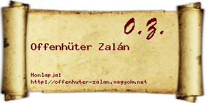Offenhüter Zalán névjegykártya